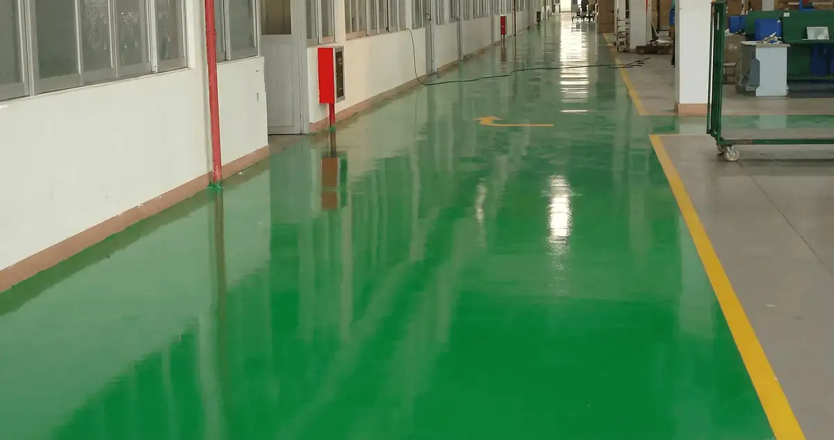 A factory floor professionally covered and marked with epoxy flooring in Ogden, UT