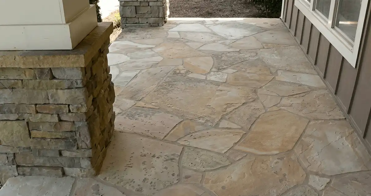 House entrance with professionally installed stone flooring in Ogden UT
